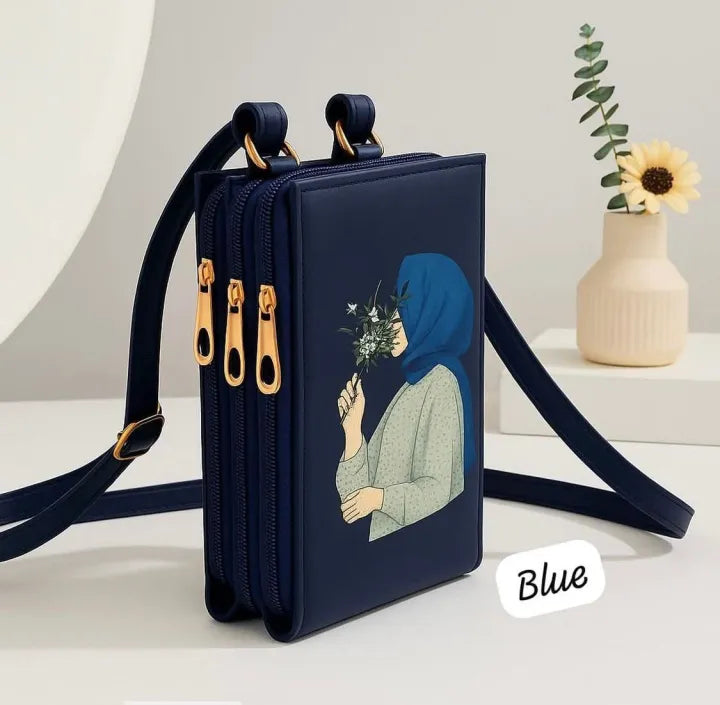 Hijabi Mini Crossbody Shoulder Bag for Women - Leather Purse with Adjustable Strap